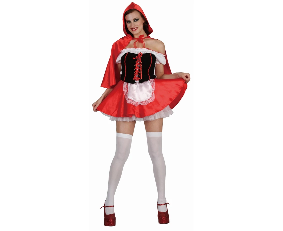 Role play-set for adult Red Hood (dress, petticoat, hooded cape), size S